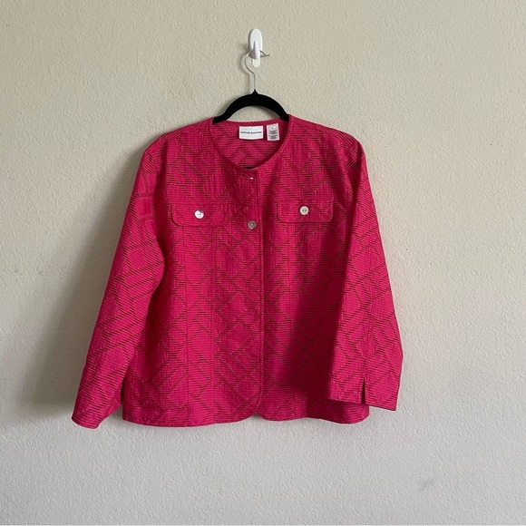 Alfred Dunner Pink Women's lightweight Jacket size 14 semi sheer elegant summer - Picture 3 of 10